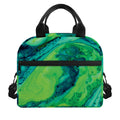 Turquoise And Green Acid Melt Print Insulated Lunch Bag