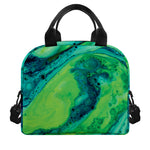 Turquoise And Green Acid Melt Print Insulated Lunch Bag