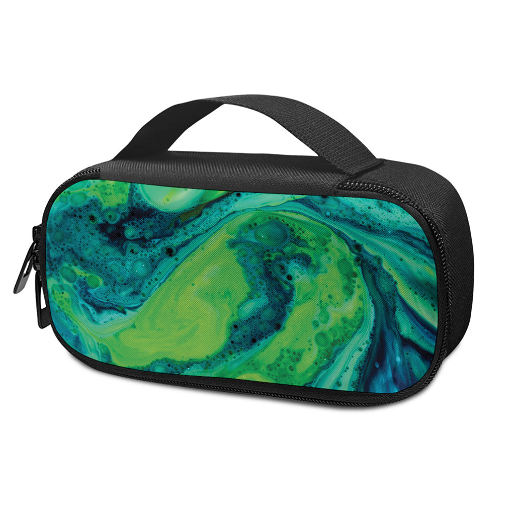 Turquoise And Green Acid Melt Print Insulin Cooler Travel Case