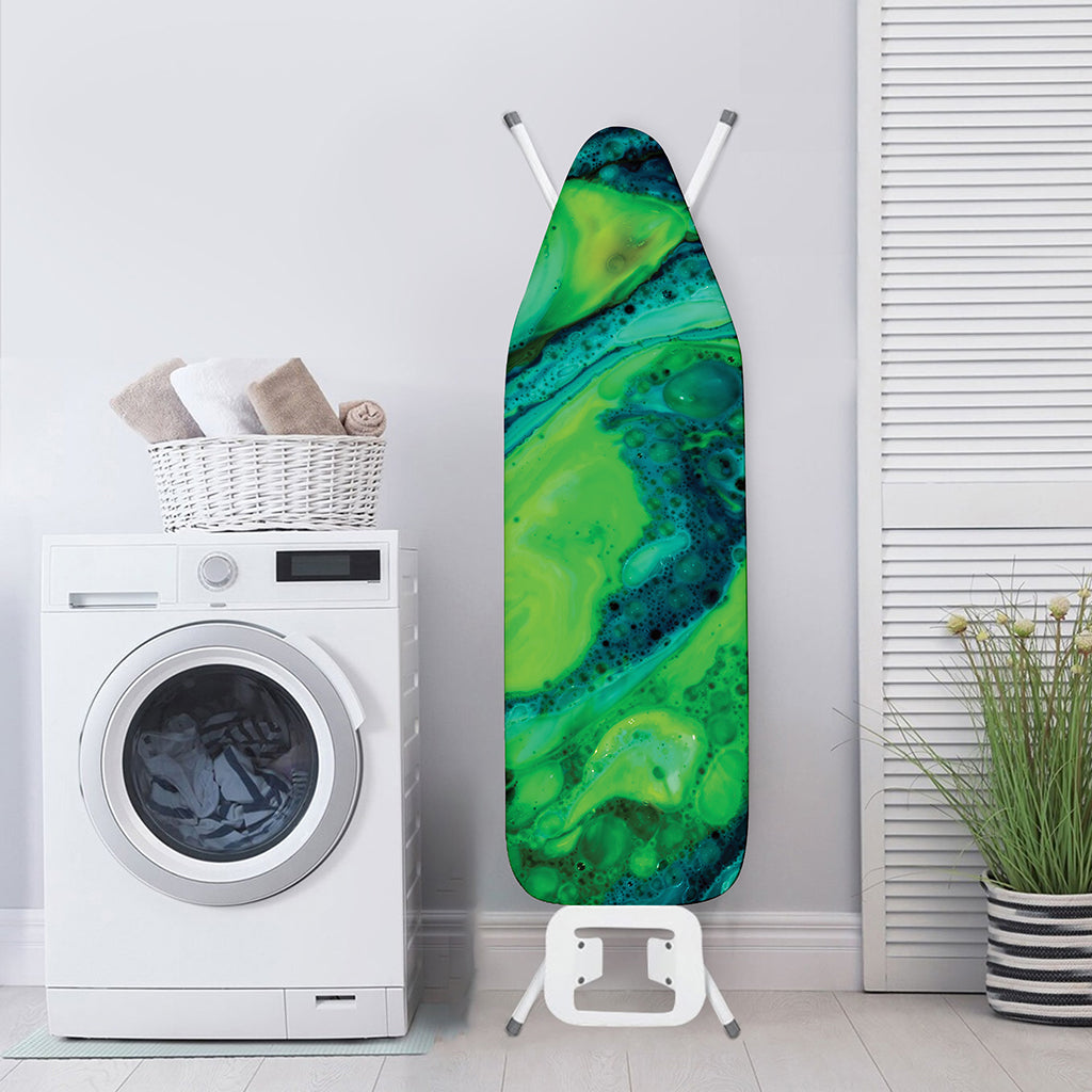 Turquoise And Green Acid Melt Print Ironing Board Cover