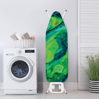 Turquoise And Green Acid Melt Print Ironing Board Cover