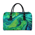 Turquoise And Green Acid Melt Print Leather Duffel Bag