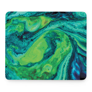 Turquoise And Green Acid Melt Print Mouse Pad