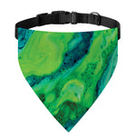 Turquoise And Green Acid Melt Print Over The Collar Dog Bandana