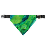 Turquoise And Green Acid Melt Print Over The Collar Dog Bandana
