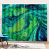 Turquoise And Green Acid Melt Print Pencil Pleat Curtains