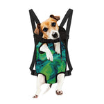 Turquoise And Green Acid Melt Print Pet Carrier Backpack