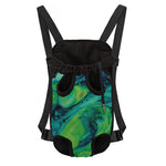 Turquoise And Green Acid Melt Print Pet Carrier Backpack