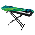 Turquoise And Green Acid Melt Print Piano Keyboard Cover