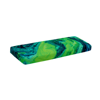 Turquoise And Green Acid Melt Print Piano Keyboard Cover