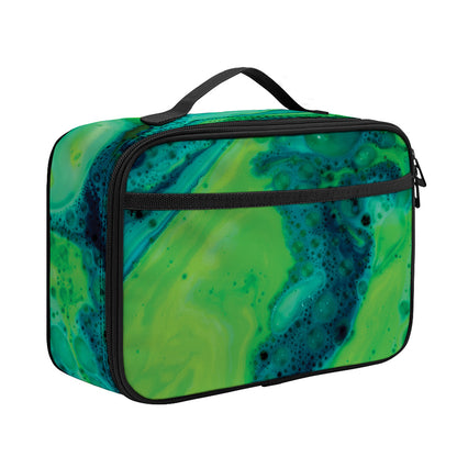 Turquoise And Green Acid Melt Print Portable Lunch Bag