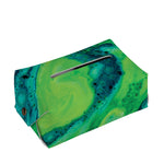 Turquoise And Green Acid Melt Print Rectangle Tissue Box Cover
