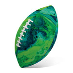 Turquoise And Green Acid Melt Print Rugby Ball
