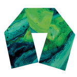 Turquoise And Green Acid Melt Print Scarf