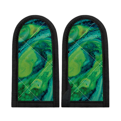 Turquoise And Green Acid Melt Print Skillet Handle Cover