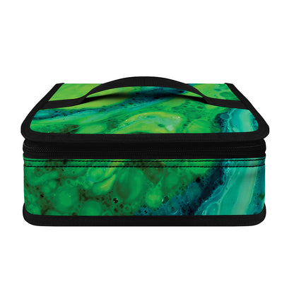 Turquoise And Green Acid Melt Print Small Lunch Bag