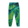 Turquoise And Green Acid Melt Print Sweatpants