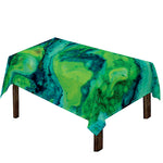 Turquoise And Green Acid Melt Print Tablecloth
