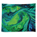 Turquoise And Green Acid Melt Print Tapestry