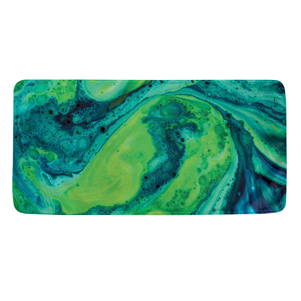 Turquoise And Green Acid Melt Print Towel