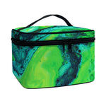 Turquoise And Green Acid Melt Print Travel Makeup Bag