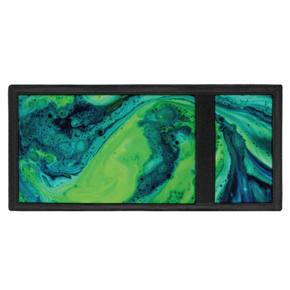 Turquoise And Green Acid Melt Print Trifold Wallet