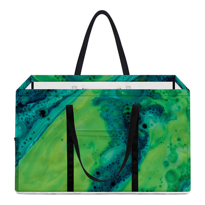 Turquoise And Green Acid Melt Print Utility Tote Bag
