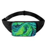 Turquoise And Green Acid Melt Print Waist Bag