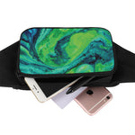 Turquoise And Green Acid Melt Print Waist Bag