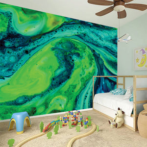 Turquoise And Green Acid Melt Print Wall Sticker