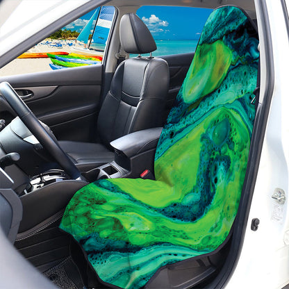 Turquoise And Green Acid Melt Print Waterproof Car Seat Cover