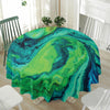 Turquoise And Green Acid Melt Print Waterproof Round Tablecloth