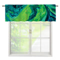 Turquoise And Green Acid Melt Print Window Valance