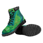 Turquoise And Green Acid Melt Print Work Boots