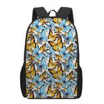 Turquoise And Orange Butterfly Print 17 Inch Backpack