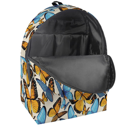 Turquoise And Orange Butterfly Print Backpack