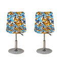 Turquoise And Orange Butterfly Print Bar Stool Covers