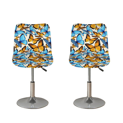 Turquoise And Orange Butterfly Print Bar Stool Covers