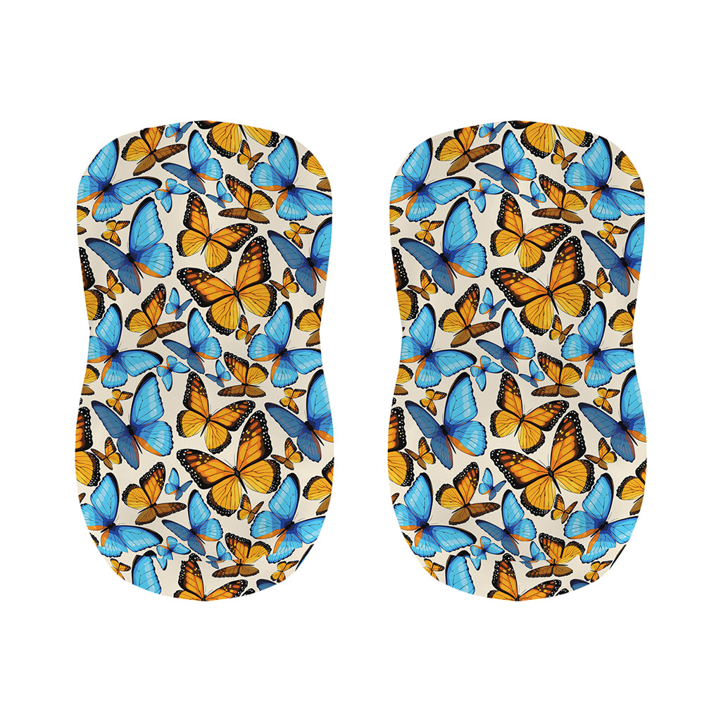Turquoise And Orange Butterfly Print Bar Stool Covers