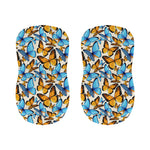 Turquoise And Orange Butterfly Print Bar Stool Covers