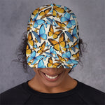 Turquoise And Orange Butterfly Print Baseball Cap