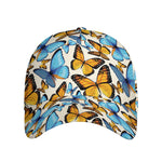Turquoise And Orange Butterfly Print Baseball Cap
