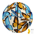 Turquoise And Orange Butterfly Print Basketball