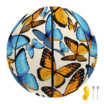 Turquoise And Orange Butterfly Print Basketball
