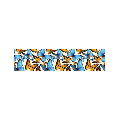 Turquoise And Orange Butterfly Print Bed Runner