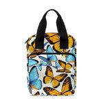 Turquoise And Orange Butterfly Print Bible Tote Bag