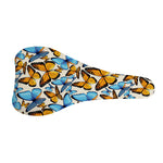 Turquoise And Orange Butterfly Print Bicycle Seat Cover
