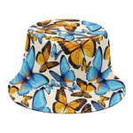 Turquoise And Orange Butterfly Print Bucket Hat