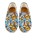 Turquoise And Orange Butterfly Print Casual Shoes