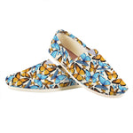 Turquoise And Orange Butterfly Print Casual Shoes